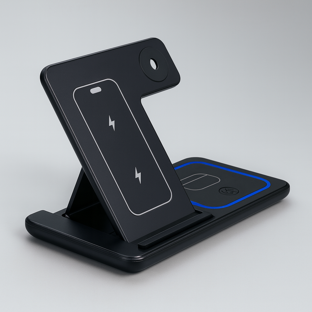 Cargador Inalámbrico Rápido 3 en 1 // 15W Plegable BelkaTech